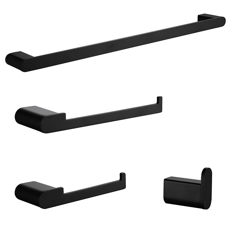 

modern design 304 SUS Stainless Steel matte black bathroom shower Accessories hardware sets for bathroom