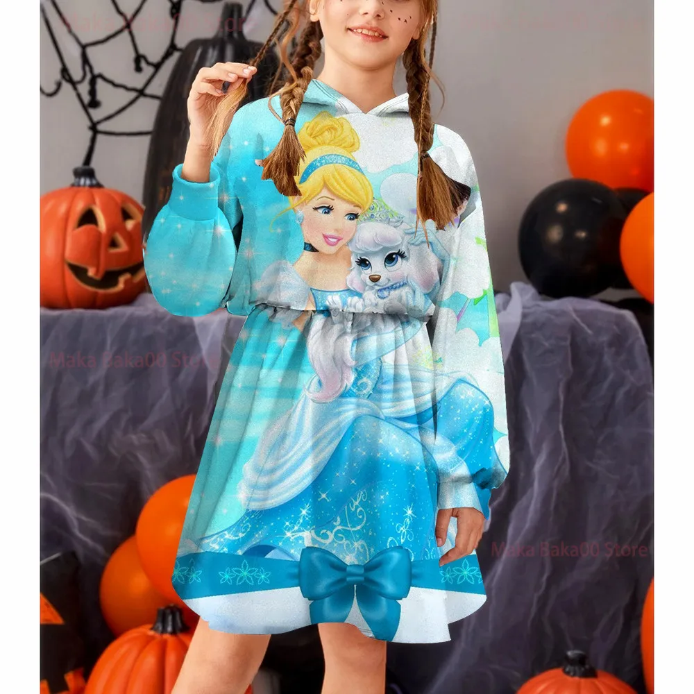 

Sandy Princess Girls Hoodie Casual Cute Sweater Dress Clothes Print Sweater Children's Cartoon Pullover 2022 Fall