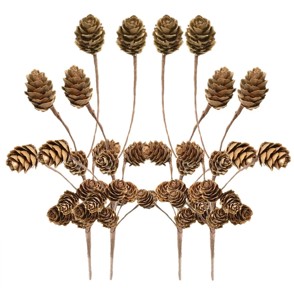 

4Pcs Christmas Flower Picks Pine Picks with Pine Cones Christmas Floral Picks Artificial Berry Stems Xmas Floral Ornament