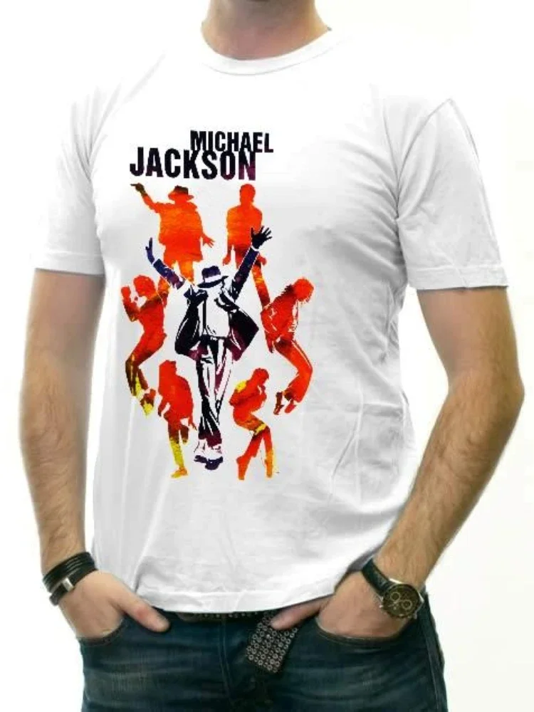 Футболка с силуэтами Майкла Джексона. Повседневные футболки из 100% хлопка