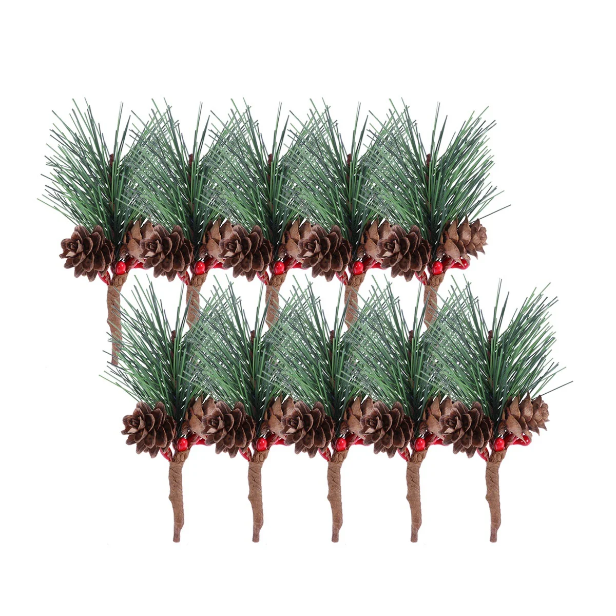 

Pine Picks Christmas Branches Artificial Cones Treeberries Red Fake Flower Stems Berry Treesfloral Small Cone Wreath Decoration