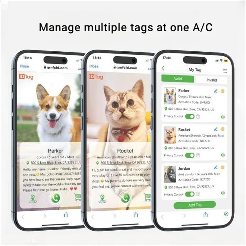 Персонализированный светящийся ошейник на шею QR-сканирование идентификация