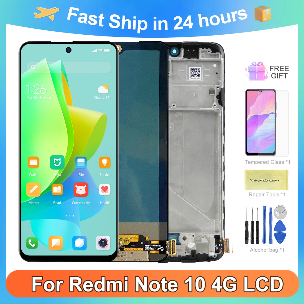 Для Xiaomi 6 43 'ɺMOLED Redmi Note 10 4G для 10S M2101K7AI ЖК-дисплей сменный преобразователь