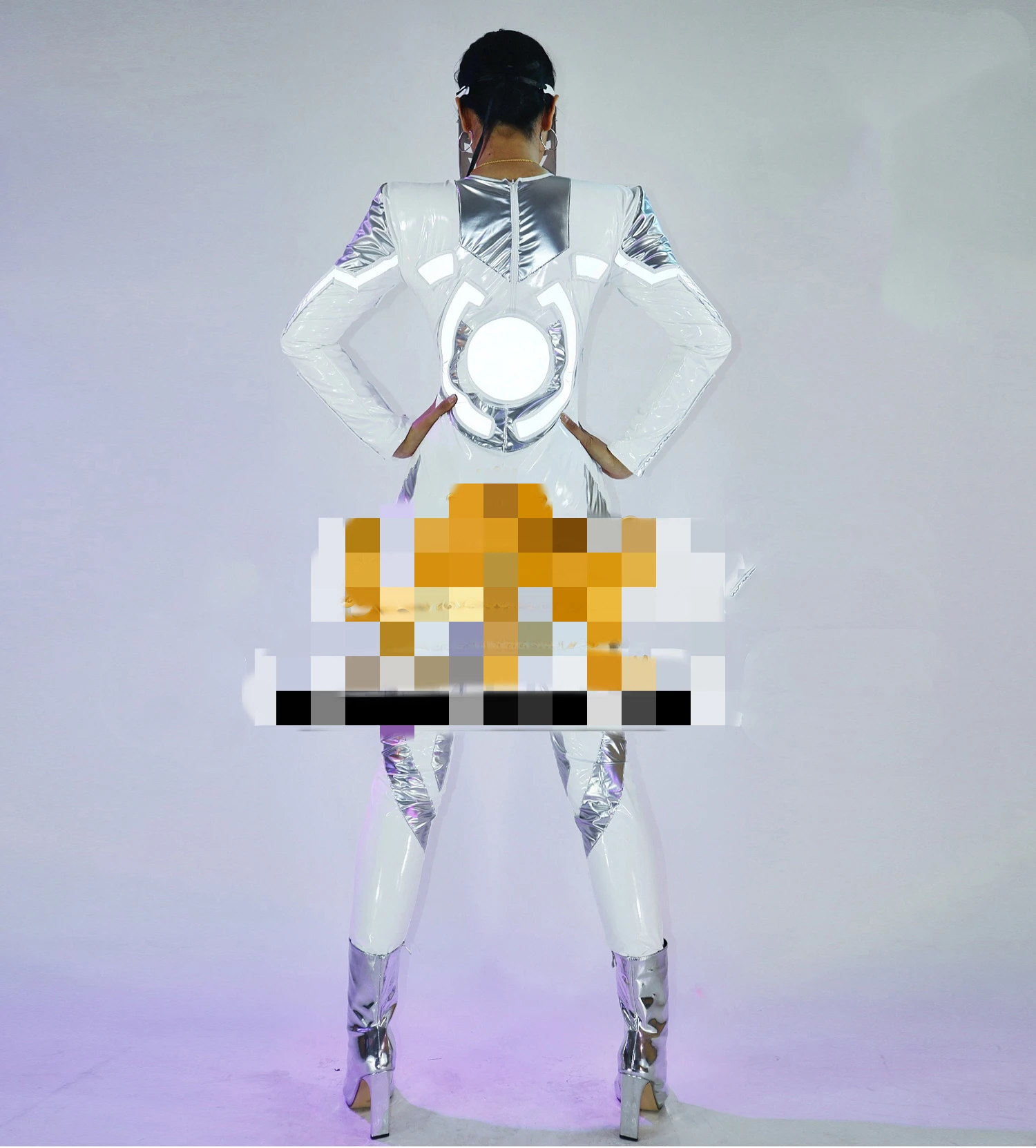 Робот светящийся полосатый костюм сексуальный ночной клуб женский gogo технология