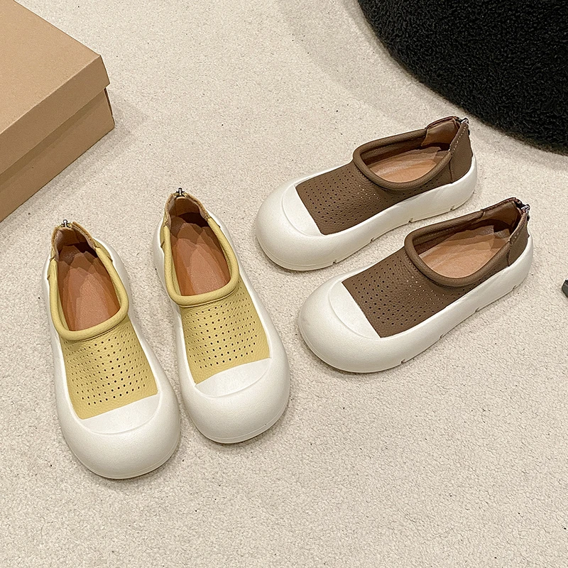 Женские дизайнерские низкие Туфли с круглым носком удобные уличные офисные