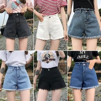 2022 new womens denim shorts wide leg summer casual loose high waisted jean shorts black shorts jeans for women