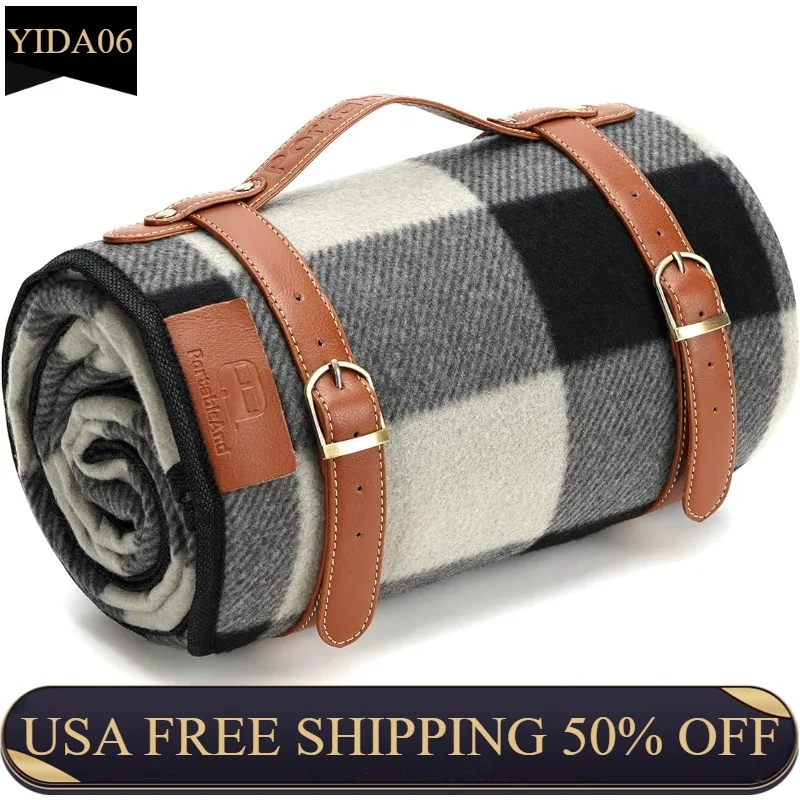 

Портативные одеяла для пикника, 3-слойное мягкое Флисовое одеяло для пляжа, кемпинга на траве, водонепроницаемое, устойчивое к песку, лучший подарок для пары