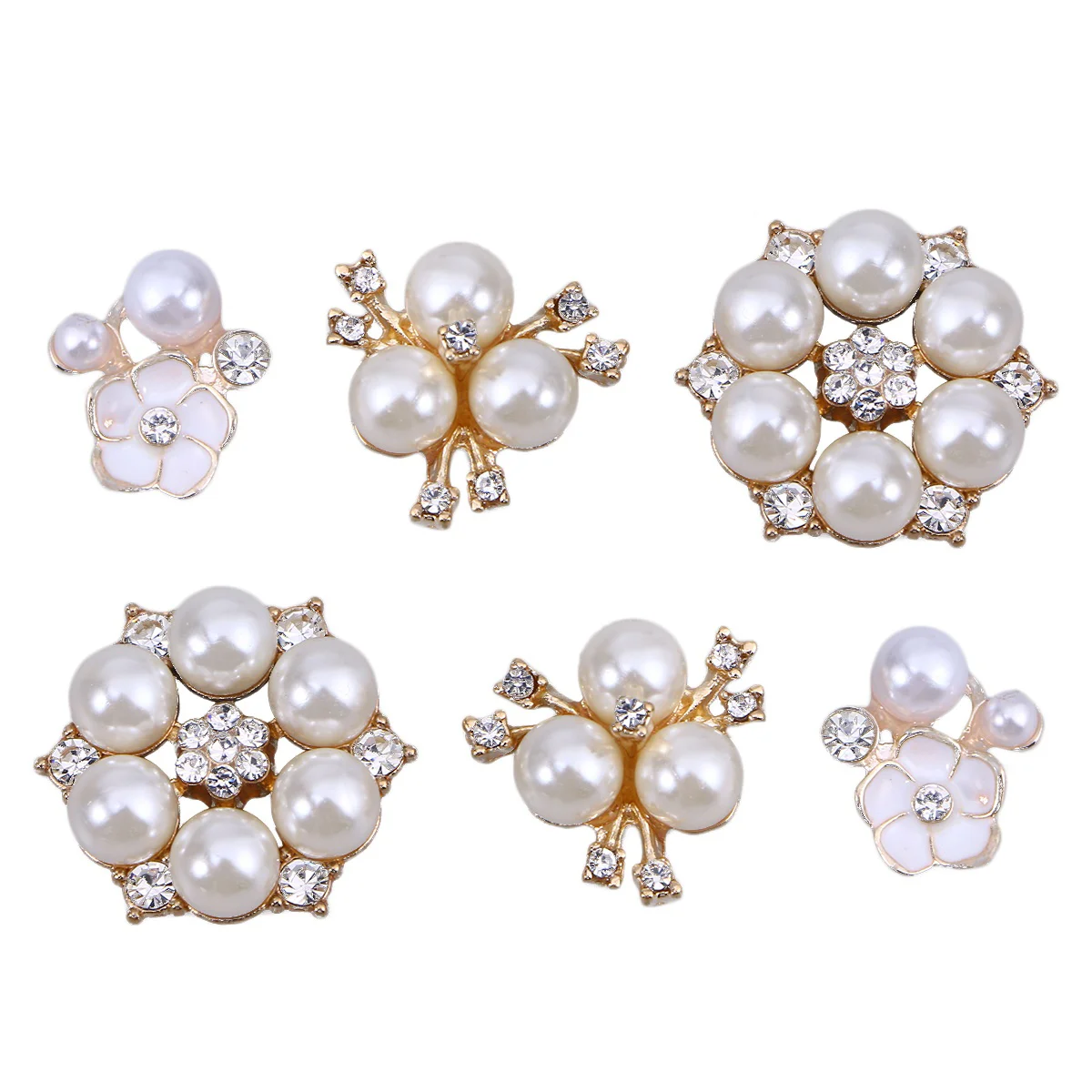

30 Pcs Flower Embellishment Botones Para Home Decoration Wedding Hair Clip Rhinestones Hairpin Craft