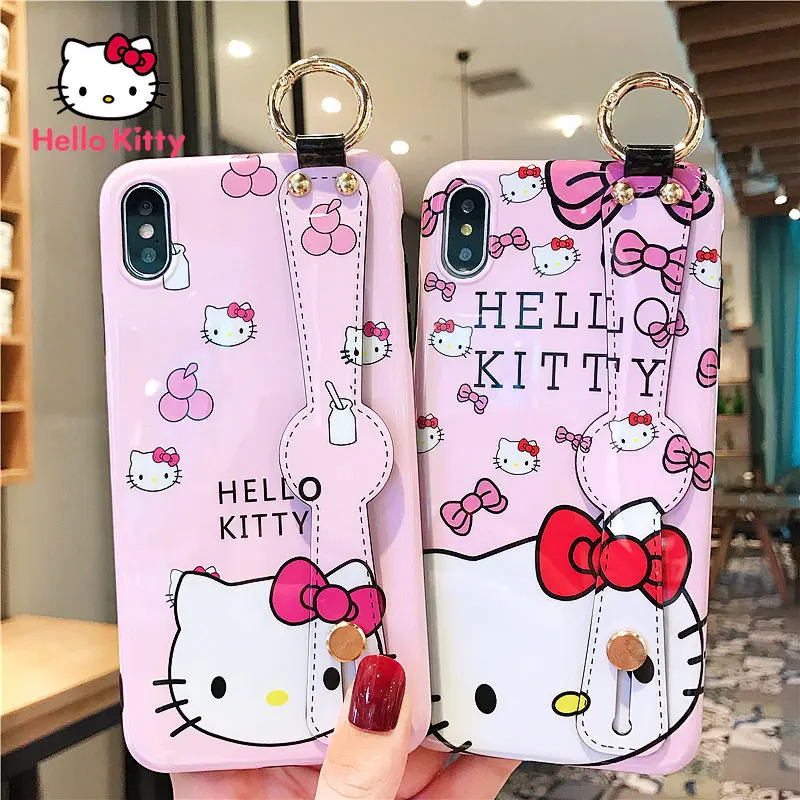 

Hello Kitty for iPhone 7/8P/X/XR/XS/XSMAX/11/12Pro/12mini cartoon cute wristband phone case