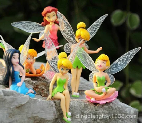 

Disney Tinkerbell Princess Toy 6pcs/lot Anime Action Figures Model Collection Dolls Tinker Bell Fairy Toys For Children's Girls