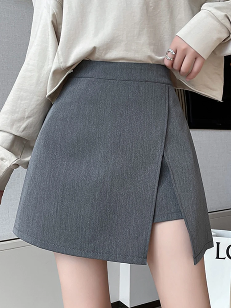 

LJSXLS Black Zipper A-Line Mini Skirts High Waist Skirt Women Korean Woman Clothes Solid Casual Short Skirt Spring Summer 2022