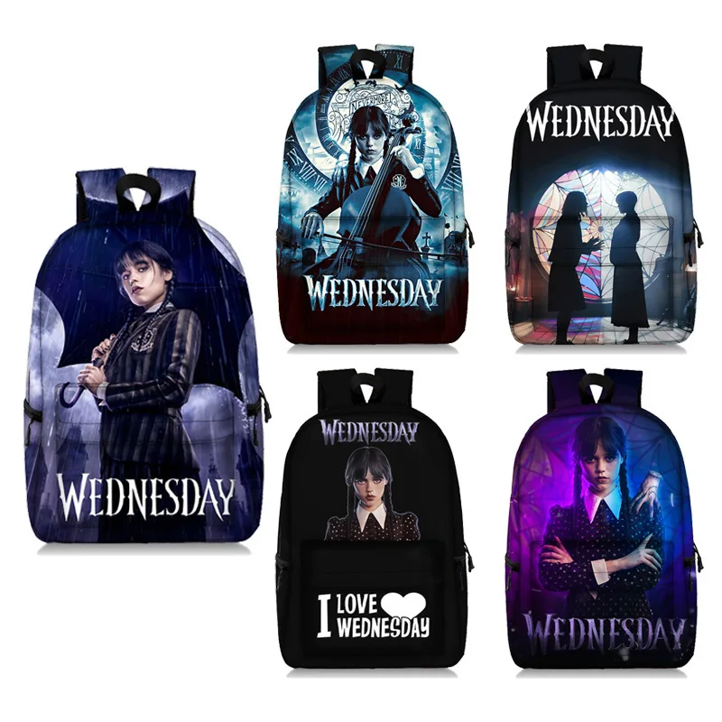 

Wednesday Addams Wednesday Shoulder Bag Adams A Large-capacity Elementary and Middle School Students Backpack