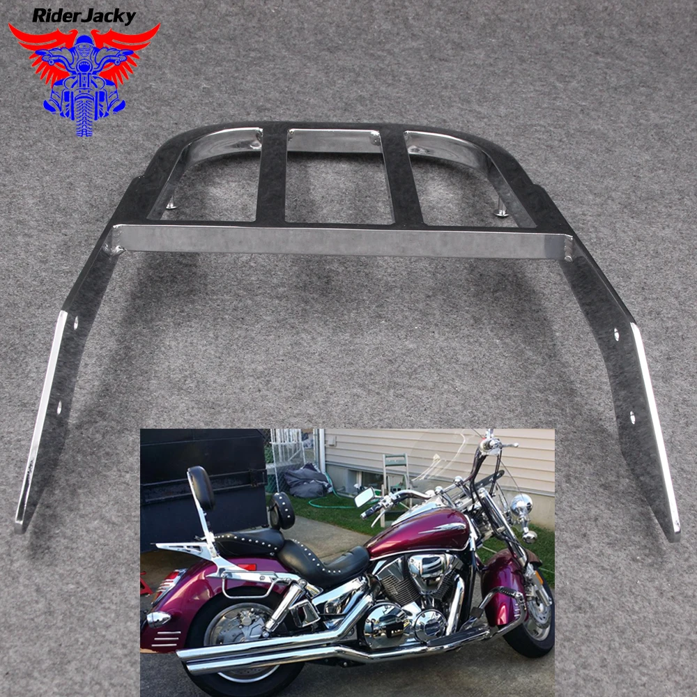

For Honda VTX1300 VTX 1300N/R/S 2003-2006,VTX1800 VTX 1800N/R/S 2002-2008 2007 Chrome Motorcycle Backrest Sissy Bar Luggage Rack