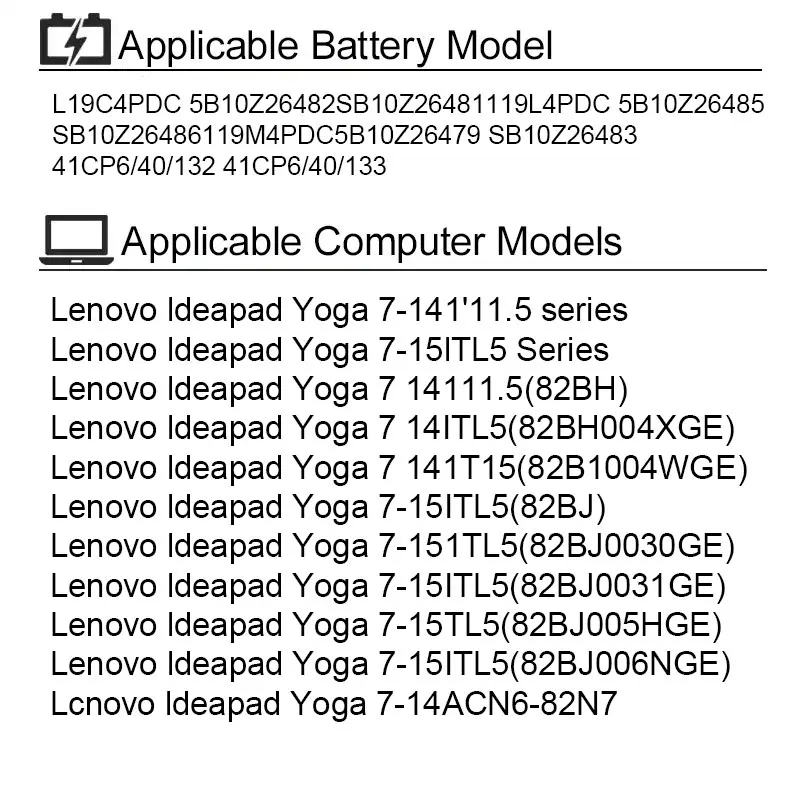 DXT Новый аккумулятор для ноутбука L19C4PDC Lenovo Ideapad Yoga 7-14ITL5 7-15ITL5 5B10Z26482 14cACN 2021 14c