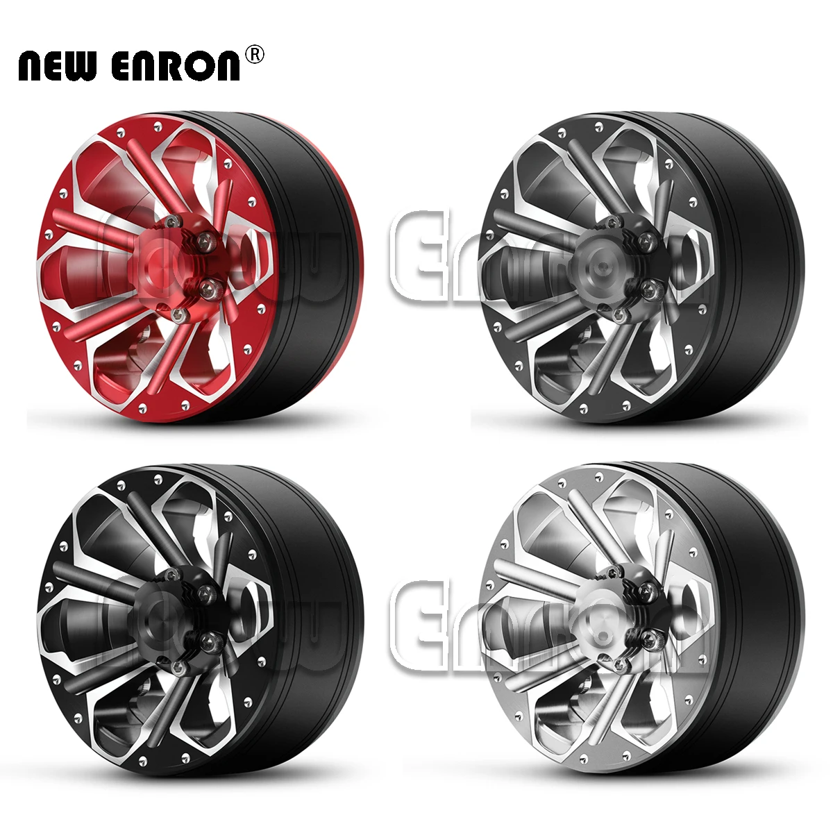 

NEW ENRON 1.9" Hub Metal Beadlock Wheel Rims for 1/10 RC Crawler Car Jeep Wrangler Axial SCX10 Tamiya Traxxas TRX4 MST RC4WD