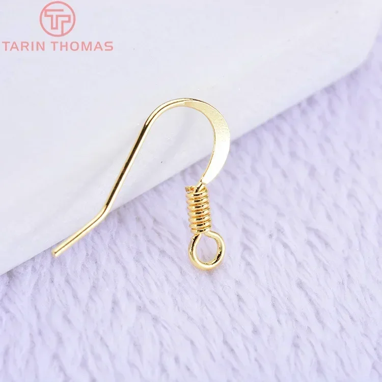 (2239) 20 шт. высота 16 мм 24-каратное золото латунный крючок для сережек аксессуары