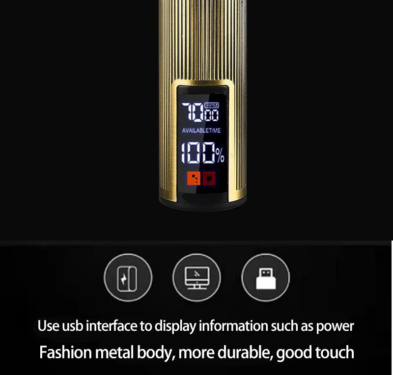 Высококлассная металлическая Мужская электрическая машинка для стрижки волос T9