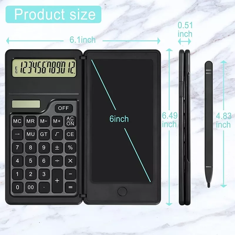 

The newCalculators,12-Digit Standard Function Desktop Calculators with Writing Tablet,Solar and Battery Dual Power