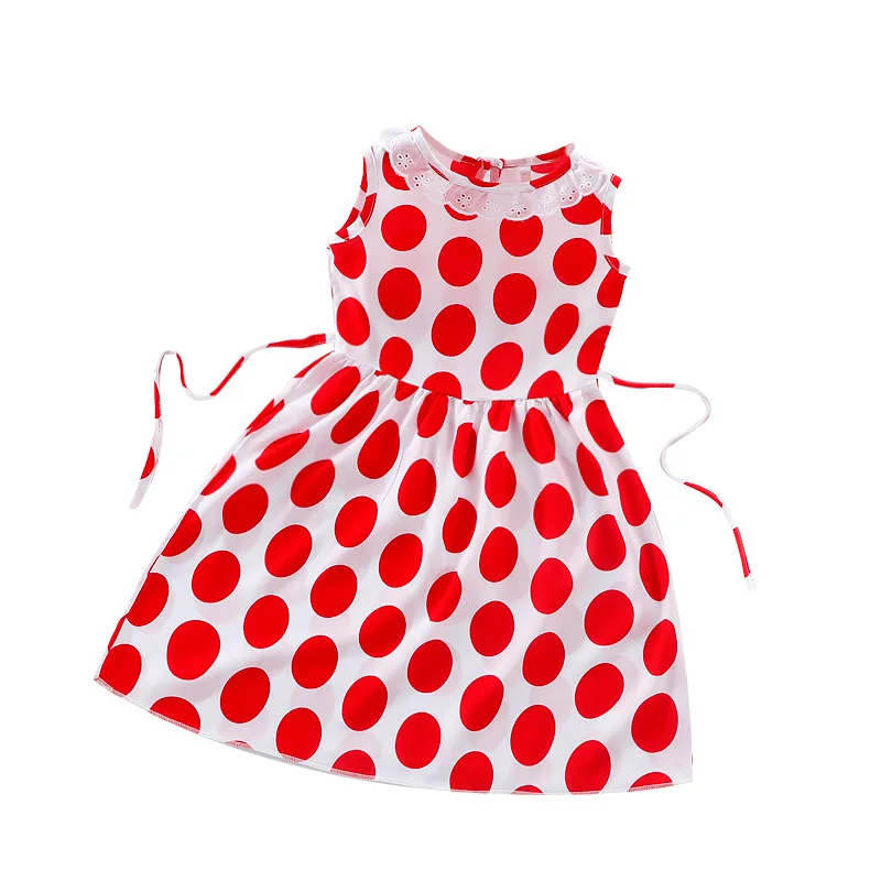 Летнее платье для девочек с принтом детское хлопковое без рукавов аппликацией в