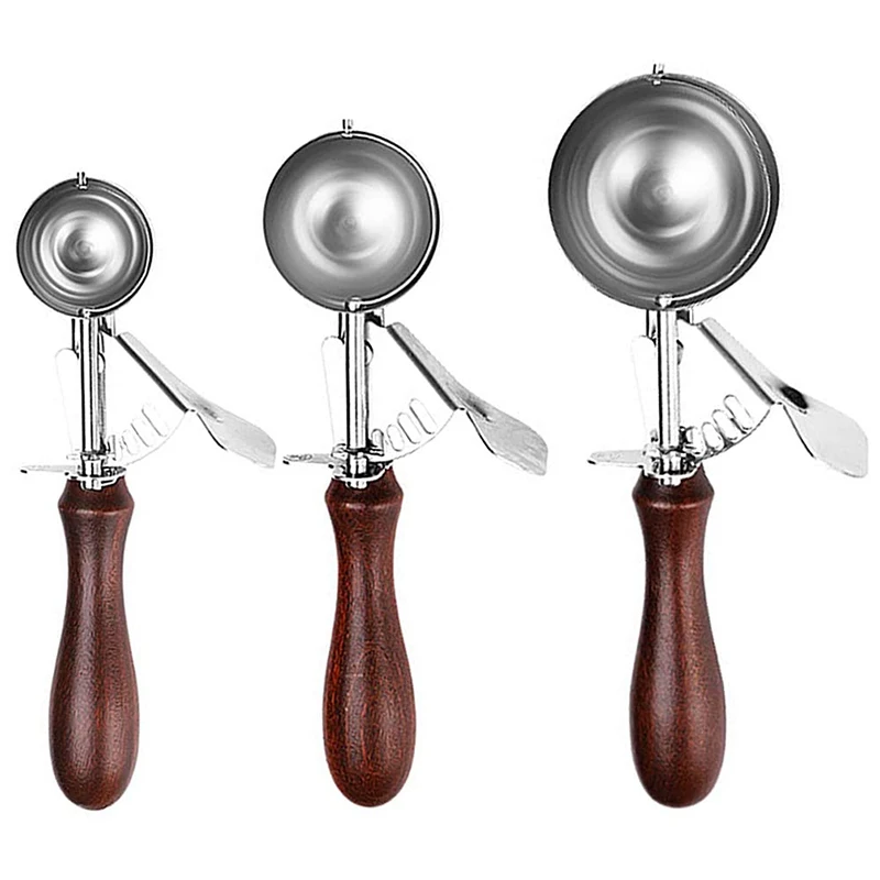 

Ice Cream Scoop Set with Trigger Release -for Ice Cream, freeze Yogurt, Cookie Dough, Rice Dishes, and Vegetable PureEs