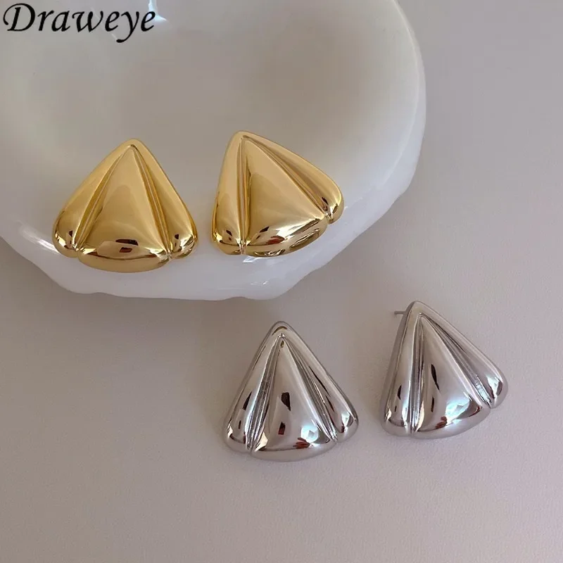 Женские Геометрические серьги-гвоздики Draweye Элегантные Простые серьги золотого