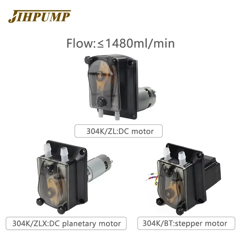 Фото Перистальтический насос JIHPUMP 304K 1000 мл, пищевой, с насосной головкой OEM, для дозирования жидкостей, 24В, с шлангом, для торговых автоматов и аппаратов для напитков, малый №3