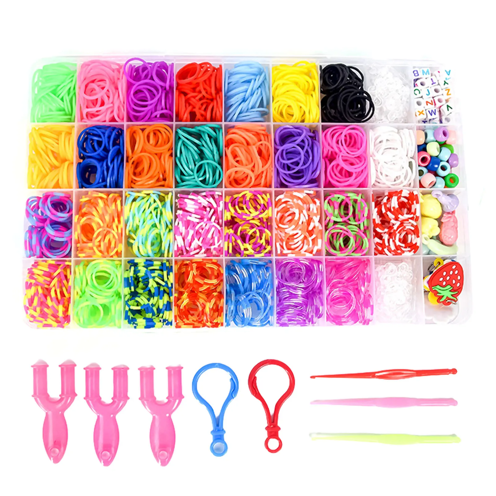 

Loom Band Refill Kit Rubber Loom Band Kit Kids Jewellery Making Kit 1400 Colorful Loom Band Kits With 30 Colors Loom Band Refill