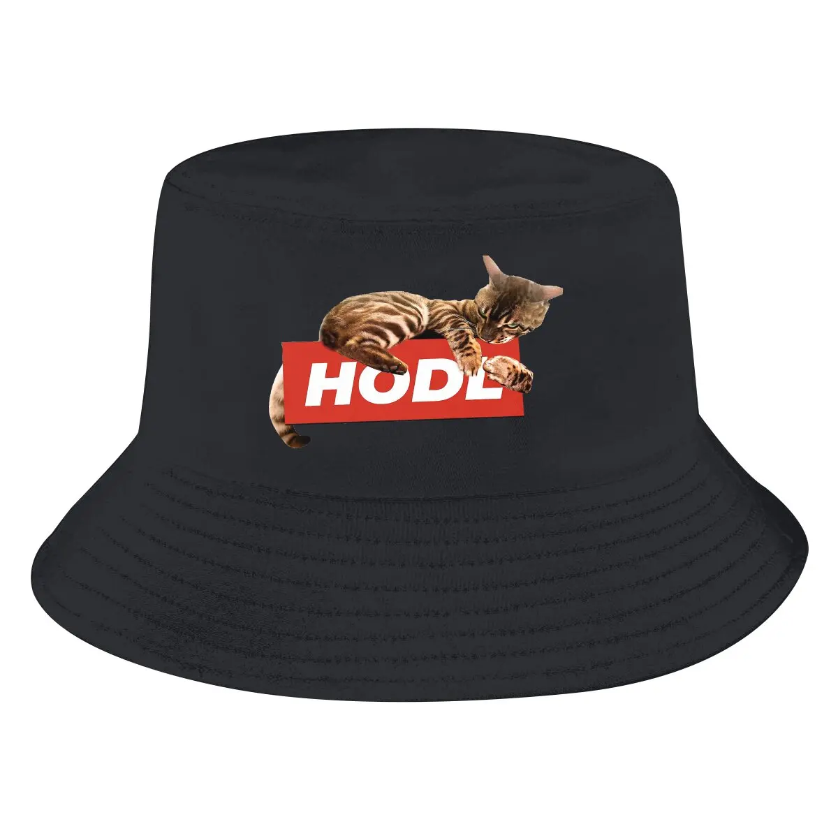 

Bitcoin Crypto Bucket Hat Cat Hodl your Men's Women's Fisherman Cap Hip Hop Beach Sun Fishing Hats