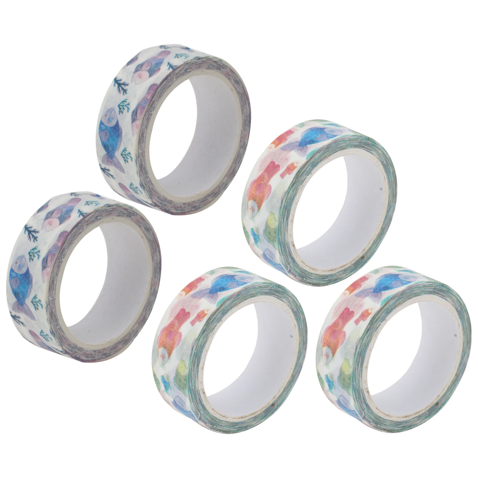 

5pcs Gift Wrapping Tapes DIY Scrapbooking Paper Tapes Diary Tapes (Random Style)