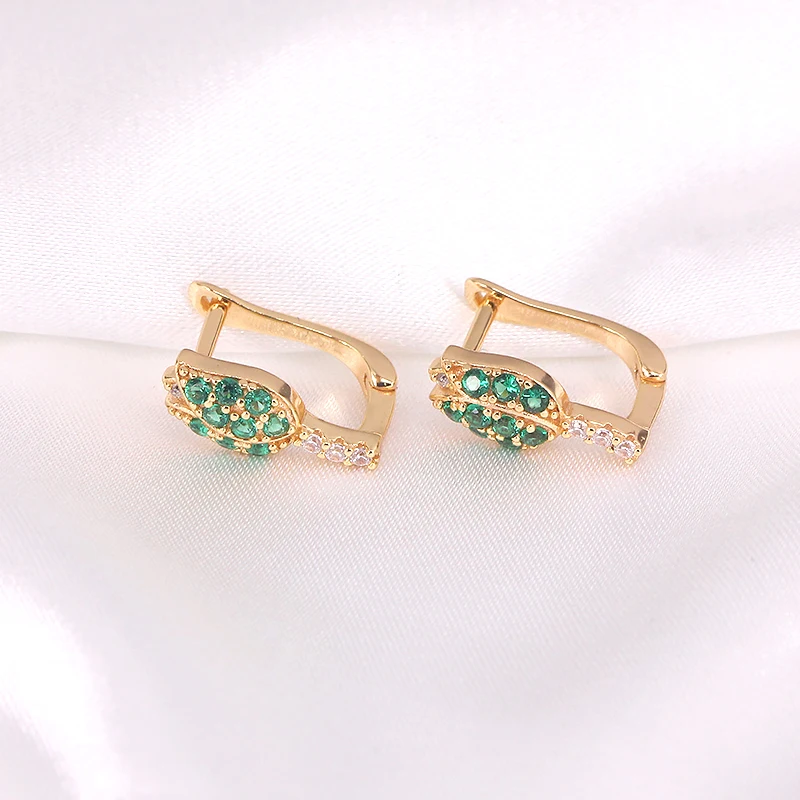 

Bohemia Piercing Luxury Colorful Zircon Plant Creative Hoops Earrings for Women Fashion Jewelry Pendientes Ins Same Aretes Gifts