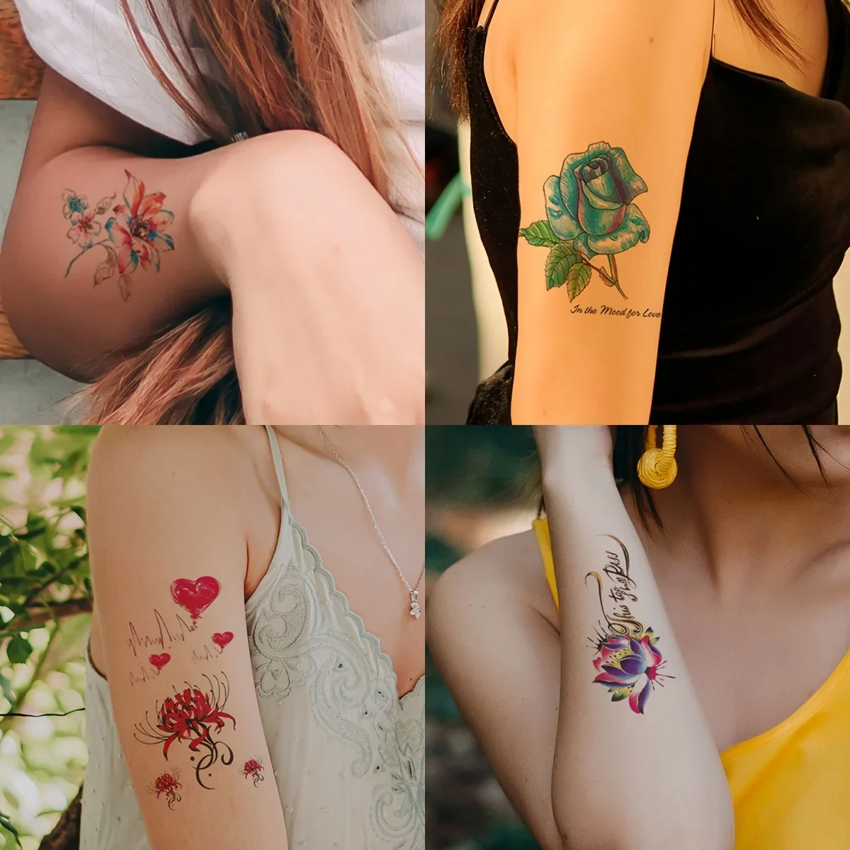 60 шт./компл. дорожная наклейка для татуировки с сердечником цветная 3D бабочка