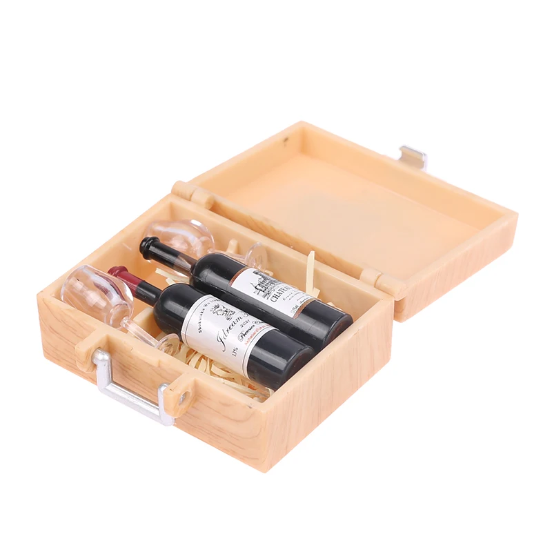 

Miniature Food Play Doll House Simulation Red Wine Box Play House Scene Props Figure Accessories Model