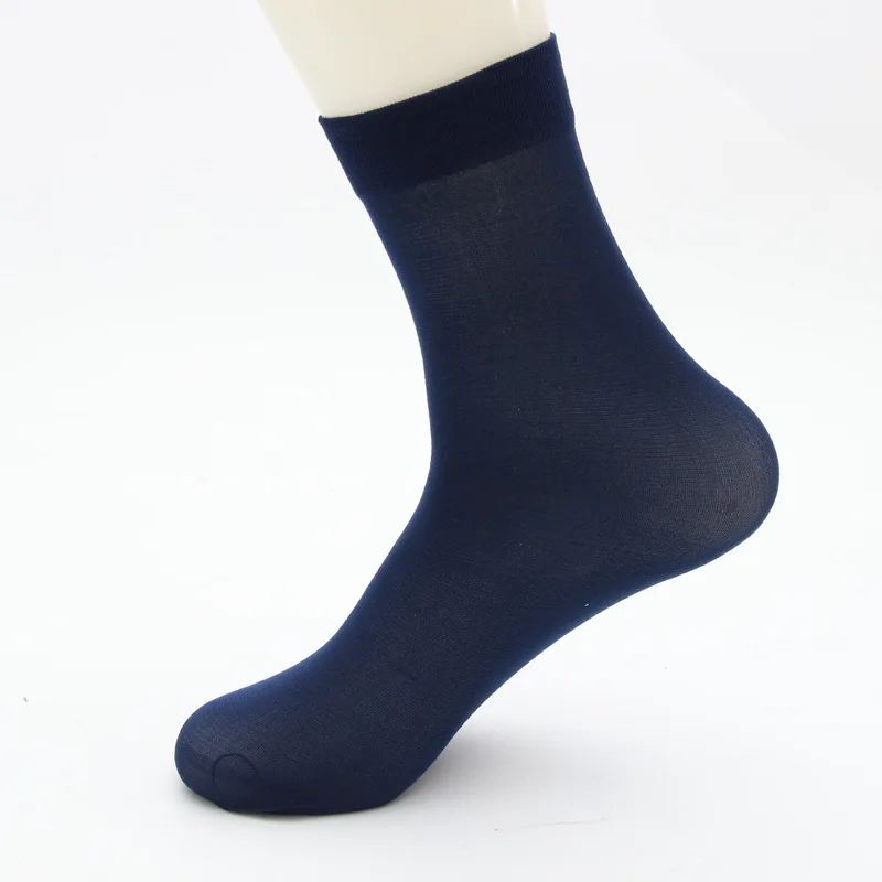 10 Pairs/lot Breathable Long Socks Bamboo Fiber Socks Summer Thin Stripe Men Silk Sports Socks Mercerized Cotton Short Sock