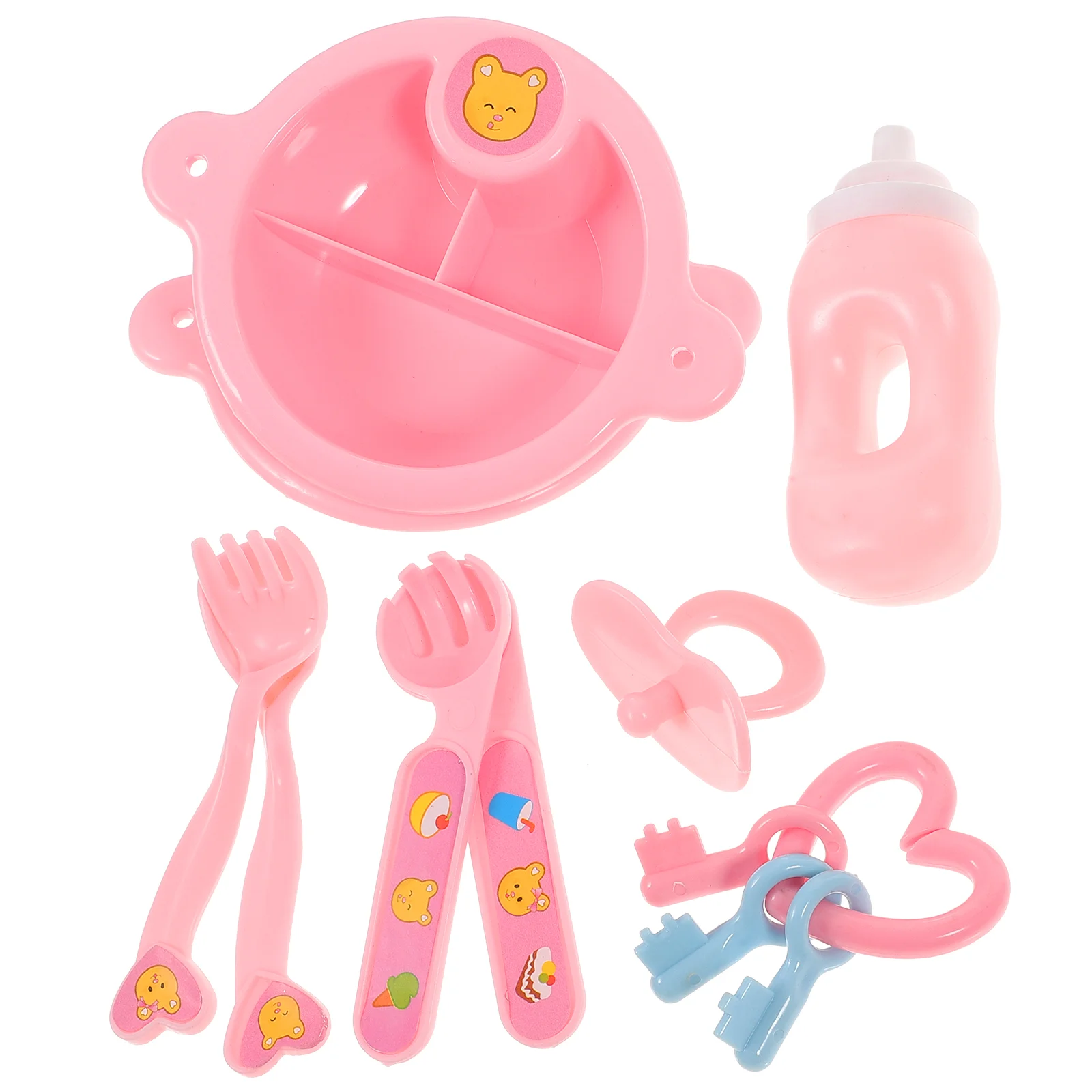 

Baby Feeding Set Accessories Toy Play Pretend Tableware Kitchenkids Playset Toys Simulation Chair High Reborn Dishes Care