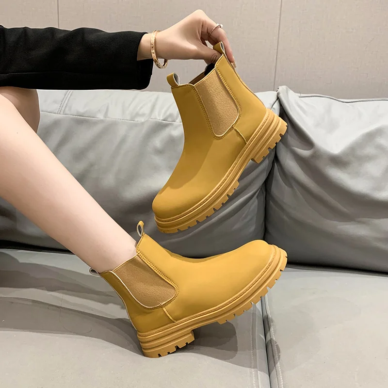 

Женские ботинки челси, Роскошные Дизайнерские ботильоны на плоской подошве, с круглым носком, резиновая обувь в стиле «лолита», осень 2022