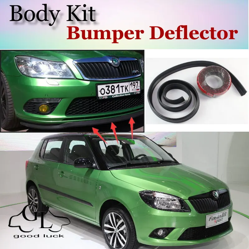 

Дефлектор губ бампера для Skoda Fabia, юбка переднего спойлера для фанатов TopGear для настройки автомобиля, комплект кузова, полоса