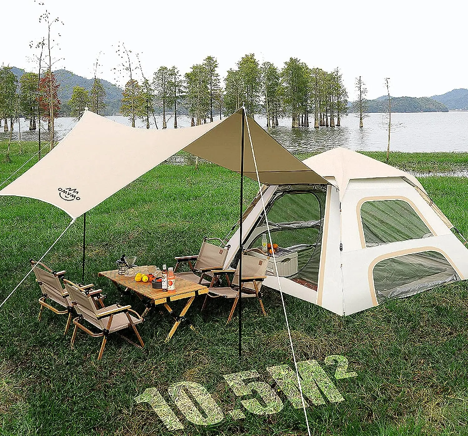 

Выдвижная палатка для семейного кемпинга, походов и пешего туризма. Автоматическая мгновенная установка, включает Комбинируемый брезент для просторной головки