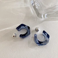 new stud earrings fashion clear acrylic geometric c shaped hoop earrings for women girls trends hanging earrings party jewelry