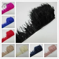 10 meter 10 15cm ostrich feather trims natural black white ostrich feather for crafts ribbon fringe for skirt wedding decoration