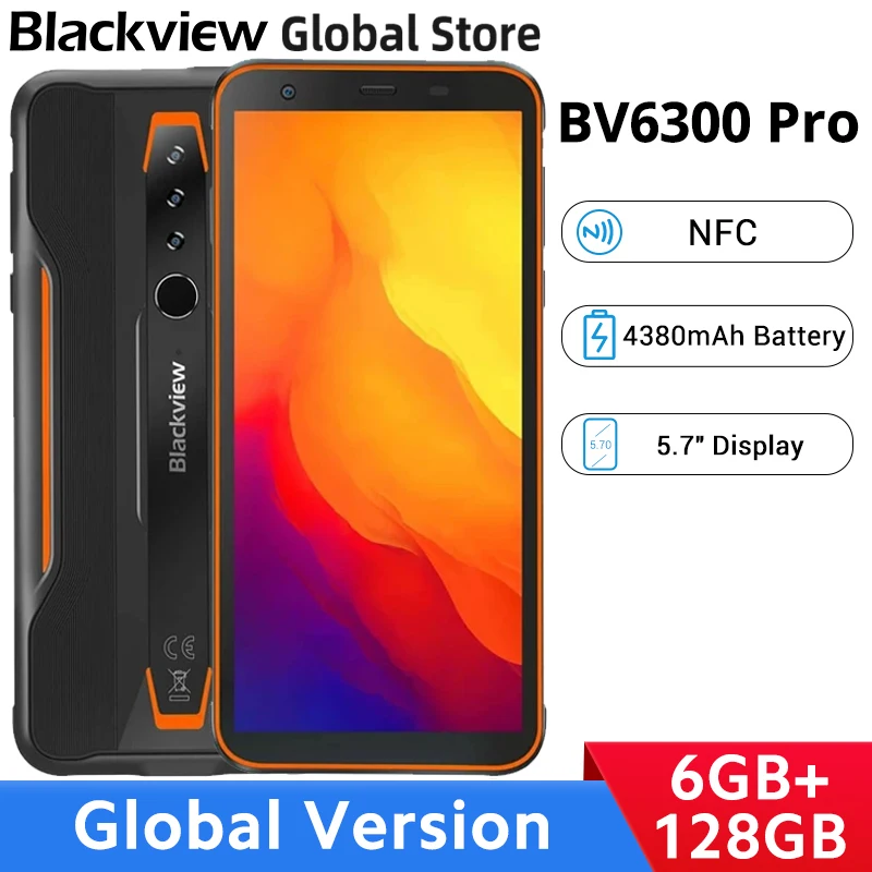 

Global Version Blackview BV6300 Pro 6GB RAM 128GB ROM Smartphone NFC MTK Helio P70 Octa Core 5.7" Display Mobile Phone 4380mAh