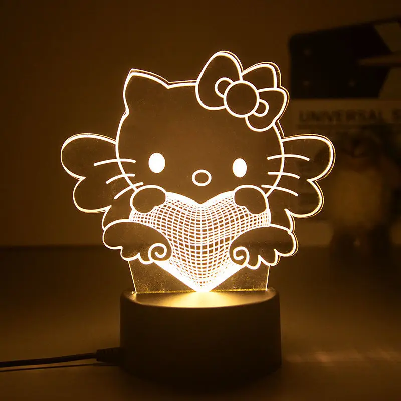 

Cartoon Sanrio Hello Kitty 3D Night Light Figures Cute Anime Model Desktop Decoration Luminous Toys Ornaments Kids Gifts
