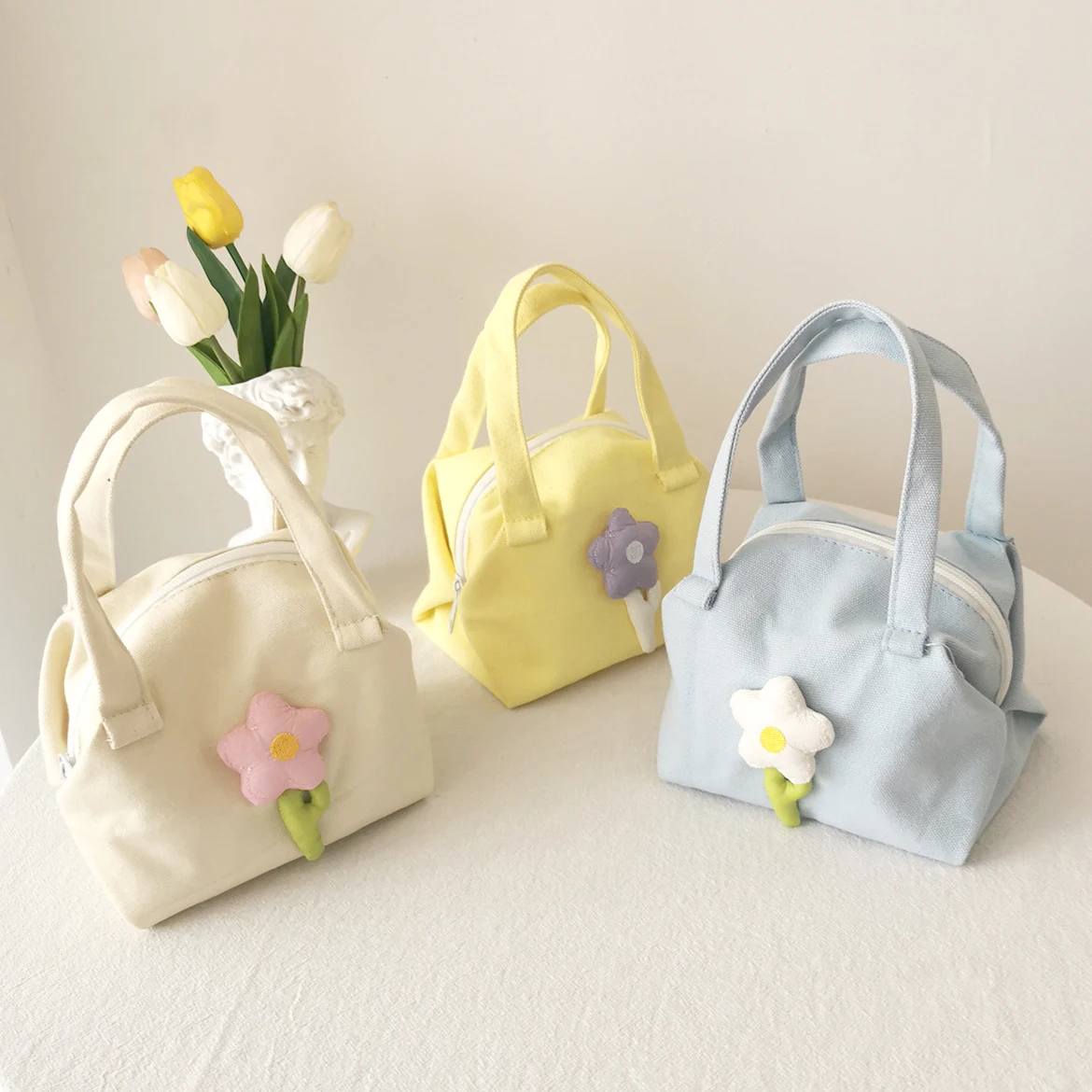 

Симпатичная Мини Портативная сумка, холщовая женская сумка с верхней ручкой, простые кошельки, женская сумка для ключей