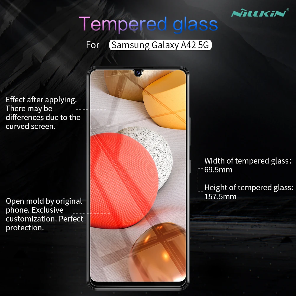 Nillkin For Samsung Galaxy A42 5G H+ Pro Tempered Glass Screen Protector Transparent 0.2mm 9H Anti-Explosion Screen Film