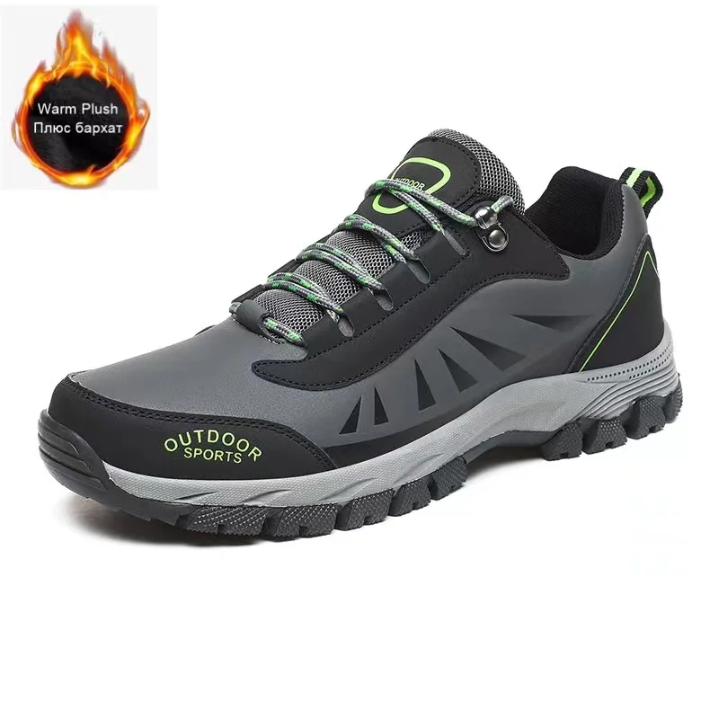 HIKEUP Men Hiking Shoes Mesh Fabric Climbing Shoes Outdoor Trekking Sneakers For Men Rubber Sole Factory Outlet