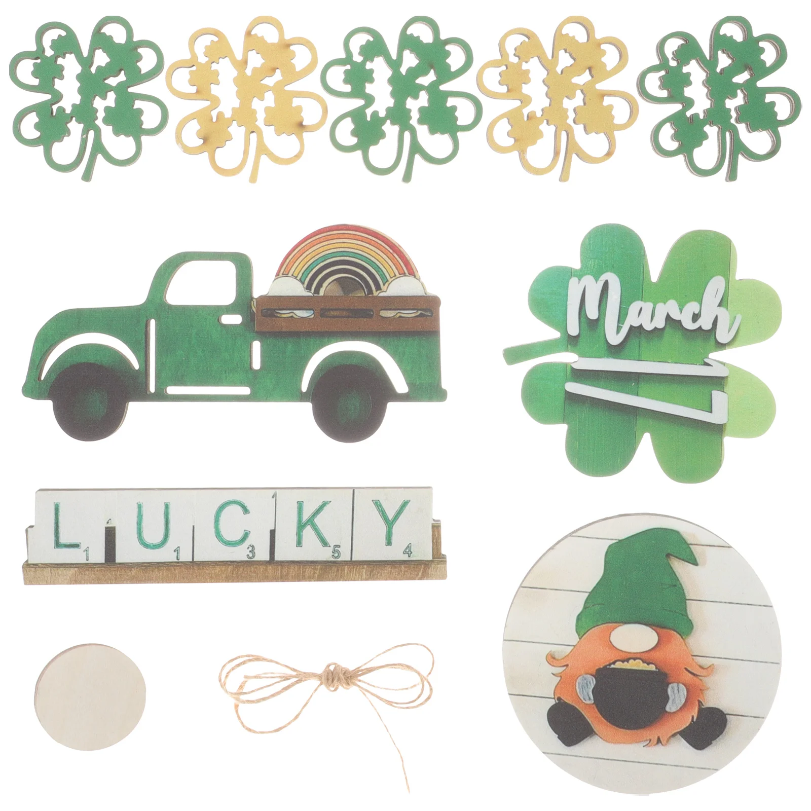 

Day St Patricks Tiered Tray Decor Table Sign Patrick S Party Desktop Wooden Lucky Shamrocks Ornament Shamrock Signs Centerpiece