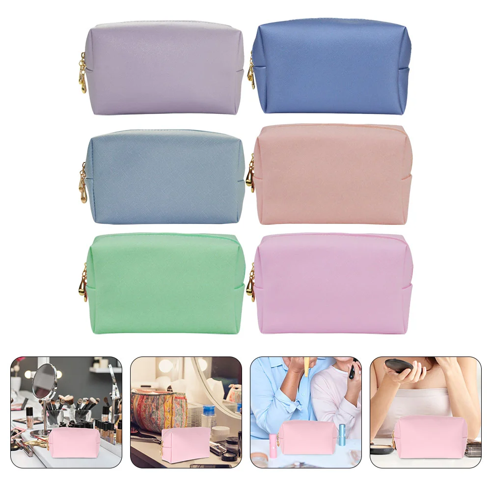 

6 шт., портативная косметичка на молнии для девочек