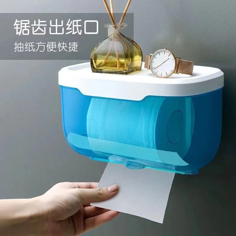 

2022New Toilet Paper Holder Box Waterproof Storage Toilet Paper Storage Rack Paper Towel Kitchen Bathroom Storage Box