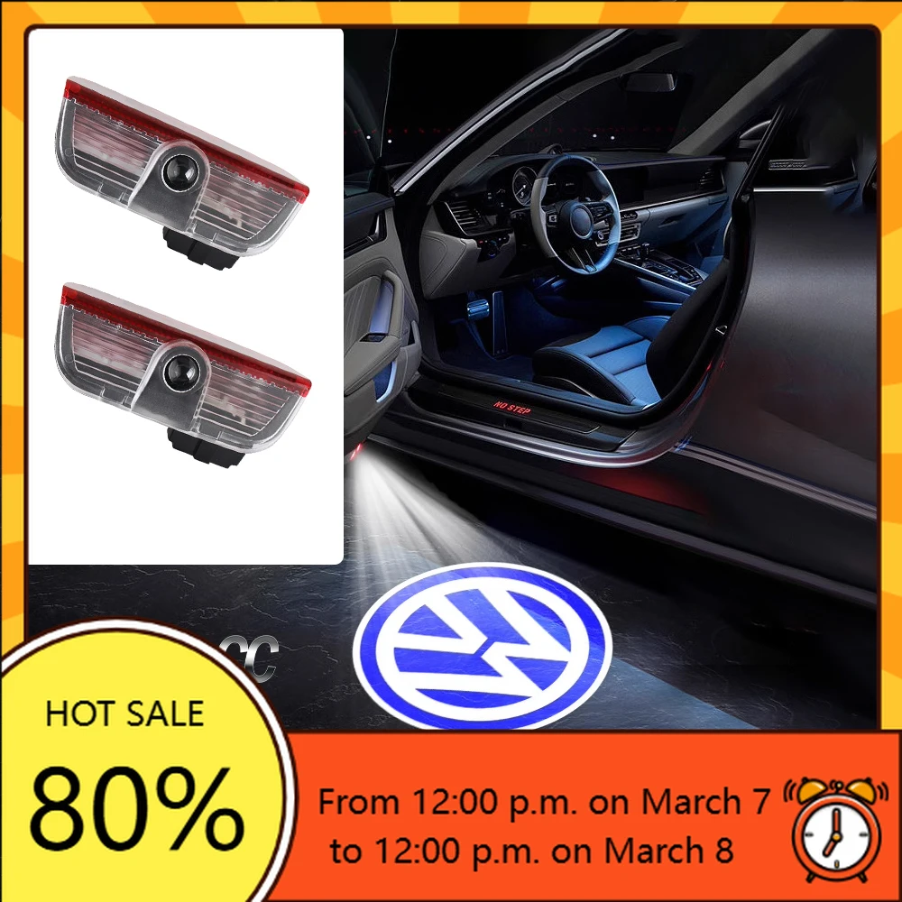 Фото Для VW Volkswagen Jetta MK5 Golf Автомобильный светодиодный дверной проектор Теневые огни с автоматическим логотипом для Volkswagen VW Phideon 2016-202 №1