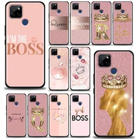 for realme c1 c2 c21y c25 c12 case soft back cover rose gold pink princess queen phone case for oppo realme gt 5g gt2 neo2 coque