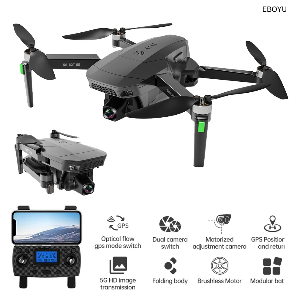 EBOYU ZLL SG907-SE RC Дрон 4K GPS Дрон 5G WiFi FPV с бесщеточным Мотором умное следование RC Квадрокоптер самолет подарок